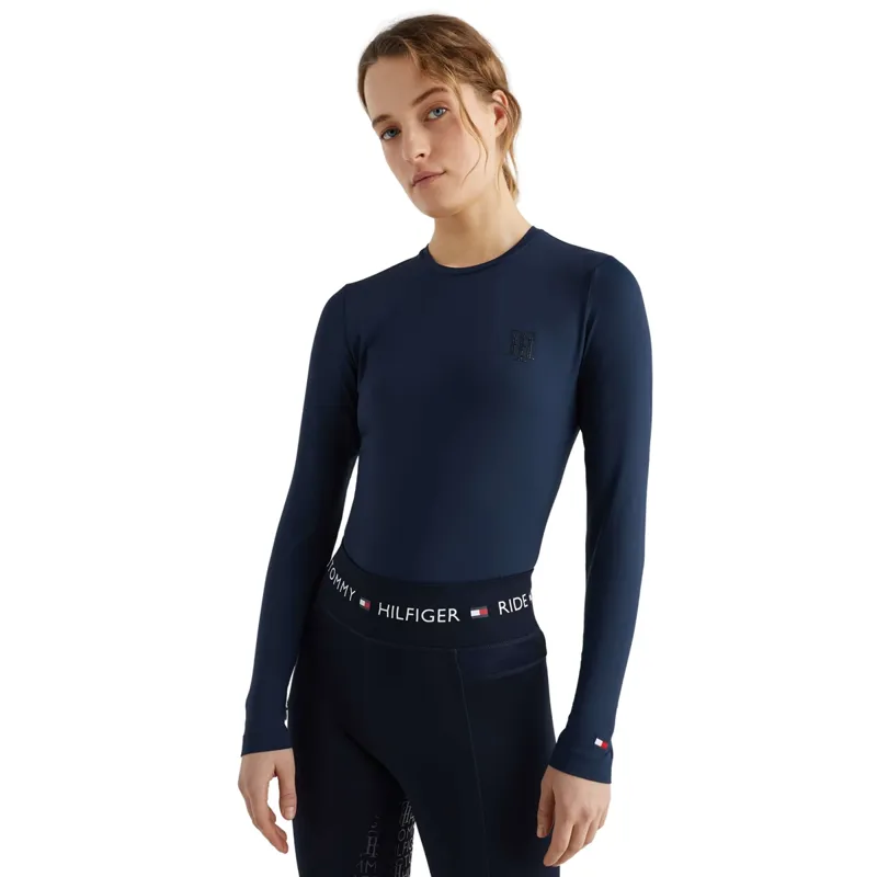 Tommy Hilfiger Women's Rhinestone Performance Long Sleeve T-Shirt - Desert Sky-2